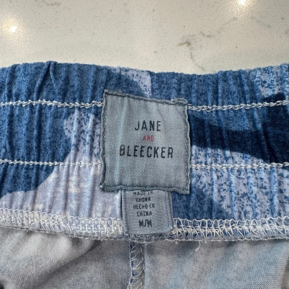 Jane and Bleecker Blue Camo Pajama Pants Women Medium Lounge Sleepwear Pant